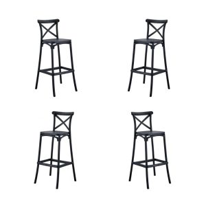 Pack de 4 taburetes Corfú con tratamiento anti UV en polipropileno antracita