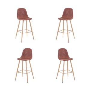 Pack de 4 taburetes Epoque New con patas metálicas y tapizado similpiel vintage