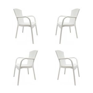 Pack de 4 sillones Nestor apilables en polipropileno blanco