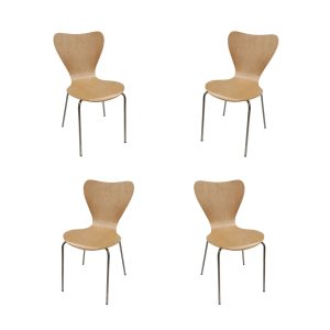 Pack de 4 sillas Jacobo apilables cromadas en acabado natural