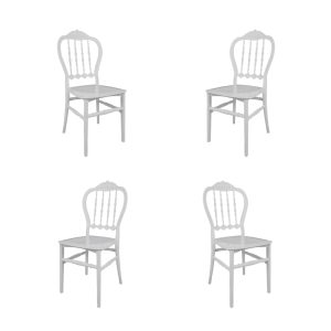 Pack de 4 sillas Lira apilables en polipropileno blanco