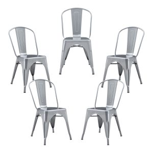 Pack de 5 sillas Tol EK Limited en acero color gris plata