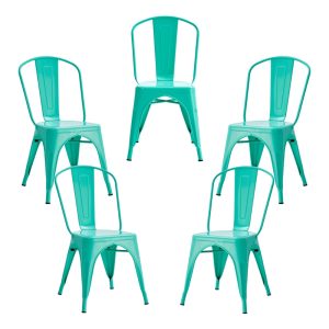 Pack de 5 sillas Tol EK Limited en acero color verde agua