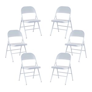 Pack de 6 sillas Toscana plegables en metal color blanco
