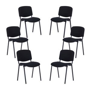 Pack de 6 sillas Niza New AM con chasis epoxi negro y tejido A1 negro