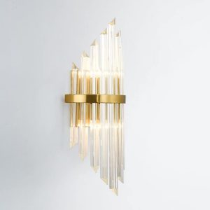 Aplique de pared Palace en metal dorado con cristal