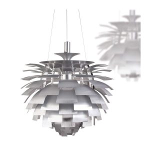 Lámpara colgante Artic de aluminio plata 70 cm de diámetro