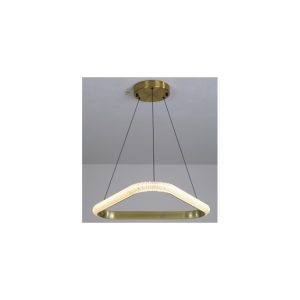 Lámpara colgante Berka TR60 de aluminio dorado con acrílico LED