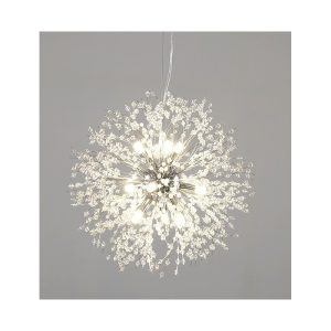 Lámpara colgante Fornax en metal y cristal