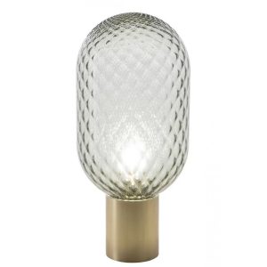 Lámpara de sobremesa Gera SOH43 de aluminio dorado con cristal