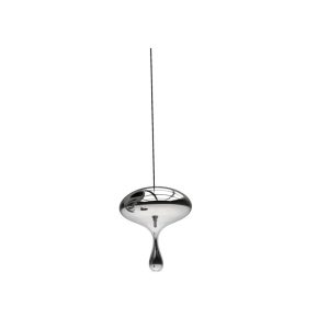 Lámpara colgante Herda H305 en metal con cristal plateado