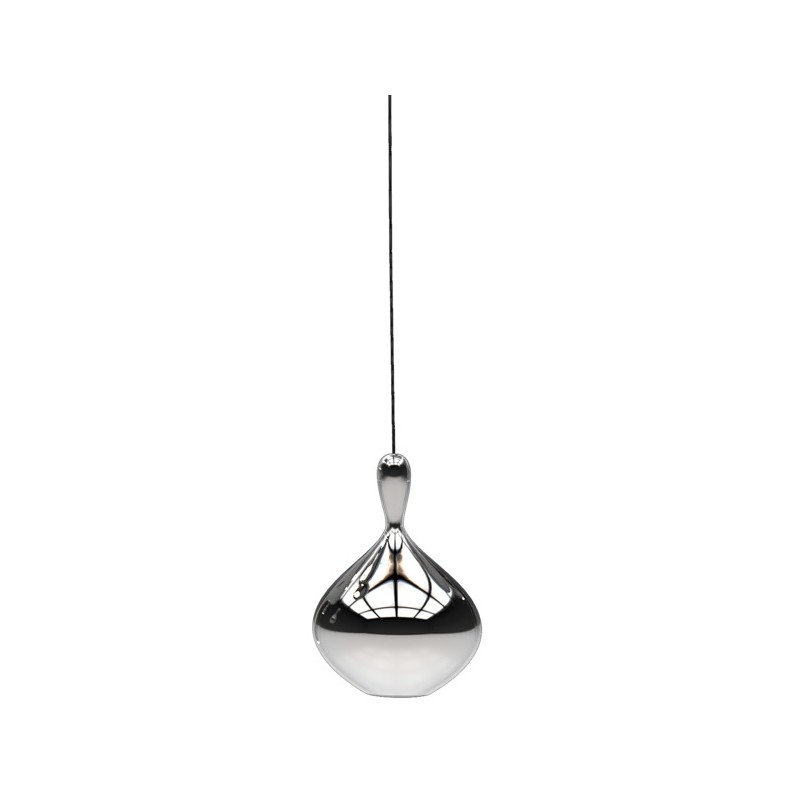 Lámpara colgante Herda H355 en metal con cristal plateado