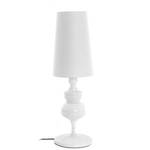 Lámpara de sobremesa Louvre en color blanco con pantalla blanca