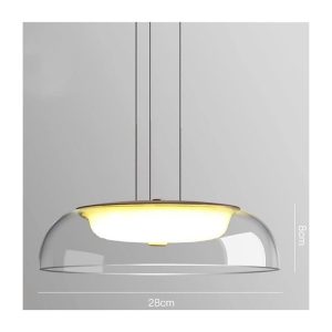 Lámpara colgante Witten H80 en metal y cristal con LED