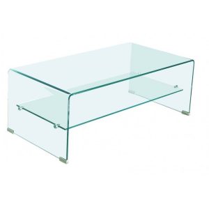 Mesa de centro Challenger en cristal curvado 110 x 55 cm