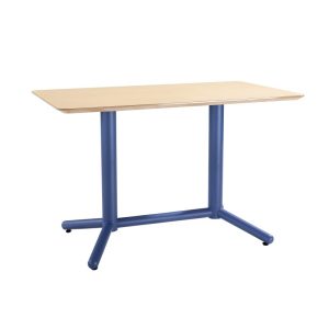 Mesa Colmar azul con tapa HPL color natural 120 x 70 cm