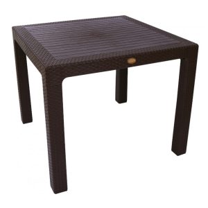 Mesa de exterior Faro en polipropileno color chocolate 90 x 90 cm