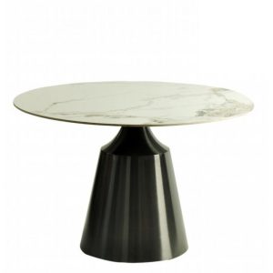 Mesa de comedor Naida en metal con tapa cerámica 120 cm de diámetro