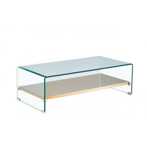 Mesa de centro Poitiers con estante en cristal 110 x 55 cm