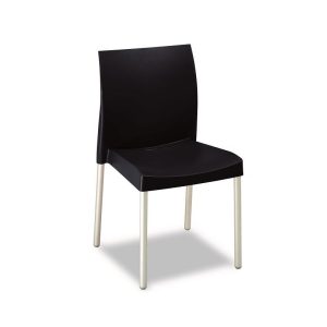 Pack de 40 sillas Sandra en aluminio con asiento de polipropileno negro