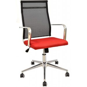 Silla de escritorio Sport Dynamic con diseño bicolor rojo y negro
