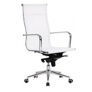 Silla de oficina Zurich alta con malla blanca