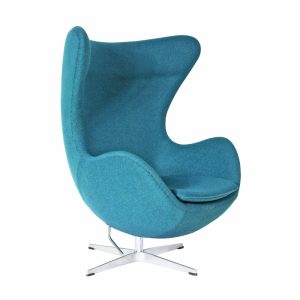 Sillón EG TE basculante en fibra de vidrio con tapizado cachemir turquesa