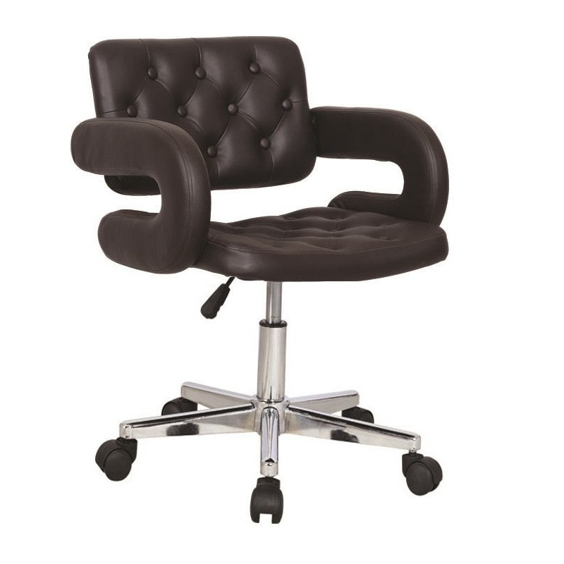 Sillón Paradise giratorio con estructura cromada y tapizado negro