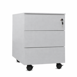 Cajonera metálica OLIMPO 3C, ruedas, 3 cajones, gris ral 7035.