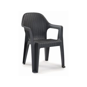 Pack de 6 Sillones CIES, apilable, polipropileno antracita